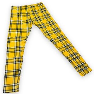 Medium Yellow and Blue Plaid Leggings